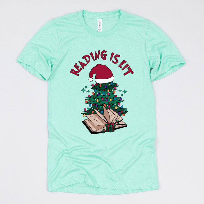Cozy Christmas Reading T-Shirts - Festive Holiday Book Lover Tees for Teachers, Librarians, Bookworms, and Cozy Gift Ideas