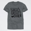 Medium Heather Grey (Reel Great Dad) Funny Dad Gift Tees for Father’s Day – Puns, Camping, Fishing, and Outdoorsy Humor
