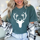 Small (UNISEX) Reindeer: Blue Spruce Trendy Christmas T-Shirts, Santa, Reindeer, Gingerbread, and Festive Holiday Graphic Tees for Cookie Exchanges, Christmas Lights, and Holiday Gifts