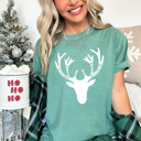 Small (UNISEX) Reindeer: Light Green Trendy Christmas T-Shirts, Santa, Reindeer, Gingerbread, and Festive Holiday Graphic Tees for Cookie Exchanges, Christmas Lights, and Holiday Gifts
