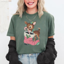 Small (UNISEX) Reindeer: Moss Vintage Minty Christmas Holiday Tees – Santa, Reindeer, Snowman, Noël, and Poinsettia for Classic Holiday Cheer, Cozy Winter Style, and Holiday Gift Ideas