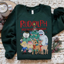  Rudolph and Friends Christmas Holiday Bella Canvas Festive Sweater