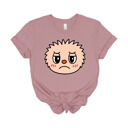 Small (UNISEX) Sad Face: Mauve Trendy Cute Character Monster Group Costume Tee – Funny Teacher Shirt, Spooky School Event Outfit, Fall Top