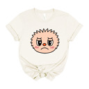 Small (UNISEX) Sad Face: Natural Trendy Cute Character Monster Group Costume Tee – Funny Teacher Shirt, Spooky School Event Outfit, Fall Top