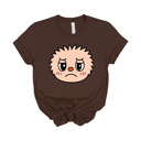 Small (UNISEX) Sad Face: Brown Trendy Cute Character Monster Group Costume Tee – Funny Teacher Shirt, Spooky School Event Outfit, Fall Top