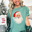 Small (UNISEX) Santa: Light Green Trendy Christmas T-Shirts, Santa, Reindeer, Gingerbread, and Festive Holiday Graphic Tees for Cookie Exchanges, Christmas Lights, and Holiday Gifts