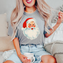 Small (UNISEX) Santa: Grey Trendy Christmas T-Shirts, Santa, Reindeer, Gingerbread, and Festive Holiday Graphic Tees for Cookie Exchanges, Christmas Lights, and Holiday Gifts