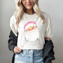 Small (UNISEX) Santa: Ivory Vintage Minty Christmas Holiday Tees – Santa, Reindeer, Snowman, Noël, and Poinsettia for Classic Holiday Cheer, Cozy Winter Style, and Holiday Gift Ideas
