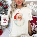 Small (UNISEX) Santa: Ivory Trendy Christmas T-Shirts, Santa, Reindeer, Gingerbread, and Festive Holiday Graphic Tees for Cookie Exchanges, Christmas Lights, and Holiday Gifts
