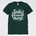 Small (UNISEX) Santa's Favorite Nurse: Forest Christmas Nurse T-Shirts – Cute Holiday Gift Tees for Nurses, Labor and Delivery, CNAs, and Healthcare