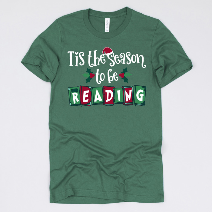 Cozy Christmas Reading T-Shirts - Festive Holiday Book Lover Tees for Teachers, Librarians, Bookworms, and Cozy Gift Ideas