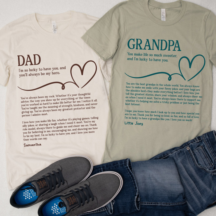 Personalized Letter Tees for Dad, Grandpa, Uncle, or Brother – Sentimental Gift for Father Figures