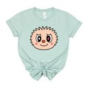 Small (UNISEX) Smile Face: Dusty Blue Trendy Cute Character Monster Group Costume Tee – Funny Teacher Shirt, Spooky School Event Outfit, Fall Top
