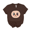 Small (UNISEX) Smile Face: Brown Trendy Cute Character Monster Group Costume Tee – Funny Teacher Shirt, Spooky School Event Outfit, Fall Top