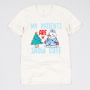 Small (UNISEX) My Patients Are Snow Cute: Vintage White Christmas Nurse T-Shirts – Festive Holiday Tees for Nurses, Medical Staff, and Holiday Gifts