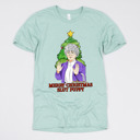 Small (UNISEX) Sophia-Merry Christmas: Dusty Blue Golden Girls Christmas Tees - Funny Retro Holiday Tops for Christmas Parties, Coworker Gifts, Secret Santa, Classic TV Fans, and Hilarious Gift Ideas