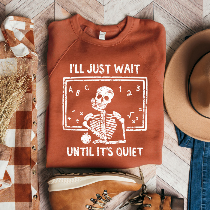 Funny Halloween Teacher Sweater – Spooky Skeleton and Ghost Design, Teacher Costume Top for Classroom, Pumpkin Patch, and Fall Parties