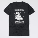 Small (UNISEX) Heather Charcoal: Ghost Original Artist Halloween Teacher Tee – Funny Teacher Pun Shirt with Spooky Skeleton and Ghost Design, Favorite Teacher Halloween Top
