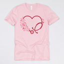 Small (UNISEX) Heart Stethoscope: Pink Nurse Valentine’s Day Graphic Tees – Cute Group Nurse Tshirts, Medical Staff Shirts, Sweetheart Hospital Unit Tees, Labor and Delivery Valentines