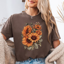 Small (UNISEX) Sunflower Bouquet: Espresso Cozy Thanksgiving Holiday Tees – Pumpkins, Turkeys, and Thankful Vibes, Family Gatherings, Holiday Comfort, Trendy Friendsgiving