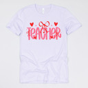 Small (UNISEX) Teacher: Lavender Dust Valentine’s Day Teacher Graphic Tees – Cute Classroom Tshirts, Teacher Team Shirts, Hearts and Love Designs, School Valentine Celebration
