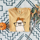 Small (UNISEX) Ghost: Mustard Trendy Fall and Halloween T-Shirts – Cute Spooky Season Graphic Tees for Moms, Teachers, Pumpkin Patch, and 31 Days of Halloween