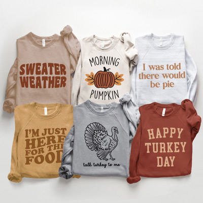 Cozy Bella Canvas Thanksgiving Sweatshirts - Happy Turkey Day Pullovers, Thankful and Blessed Holiday Season, Festive Gift Ideas