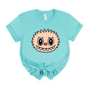 Small (UNISEX) Toothy Smile Face: Turquoise Trendy Cute Character Monster Group Costume Tee – Funny Teacher Shirt, Spooky School Event Outfit, Fall Top