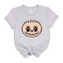 Small (UNISEX) Toothy Smile Face: Solid Athletic Grey Trendy Cute Character Monster Group Costume Tee – Funny Teacher Shirt, Spooky School Event Outfit, Fall Top