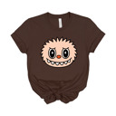 Small (UNISEX) Toothy Smile Face: Brown Trendy Cute Character Monster Group Costume Tee – Funny Teacher Shirt, Spooky School Event Outfit, Fall Top