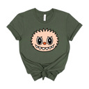 Small (UNISEX) Toothy Smile Face: Military Green Trendy Cute Character Monster Group Costume Tee – Funny Teacher Shirt, Spooky School Event Outfit, Fall Top