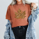 Small (UNISEX) Leopard Leaf: Yam Trendy Fall and Halloween T-Shirts – Cute Spooky Season Graphic Tees for Moms, Teachers, Pumpkin Patch, and 31 Days of Halloween