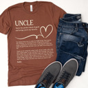 Medium (Uncle) Chestnut Personalized Letter Tees for Dad, Grandpa, Uncle, or Brother – Sentimental Gift for Father Figures