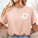  Watercolor Daisy Pocket Wildflower Bella Canvas Tee