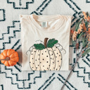 Small (UNISEX) Polka Dot Pumpkin: Ivory Trendy Fall and Halloween T-Shirts – Cute Spooky Season Graphic Tees for Moms, Teachers, Pumpkin Patch, and 31 Days of Halloween