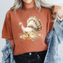 Small (UNISEX) White Turkey: Yam Cozy Thanksgiving Holiday Tees – Pumpkins, Turkeys, and Thankful Vibes, Family Gatherings, Holiday Comfort, Trendy Friendsgiving