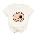 Small (UNISEX) Wink Face: Natural Trendy Cute Character Monster Group Costume Tee – Funny Teacher Shirt, Spooky School Event Outfit, Fall Top