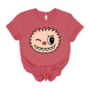 Small (UNISEX) Wink Face: Vintage Red Trendy Cute Character Monster Group Costume Tee – Funny Teacher Shirt, Spooky School Event Outfit, Fall Top