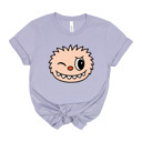 Small (UNISEX) Wink Face: Lavender Blue Trendy Cute Character Monster Group Costume Tee – Funny Teacher Shirt, Spooky School Event Outfit, Fall Top