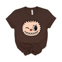 Small (UNISEX) Wink Face: Brown Trendy Cute Character Monster Group Costume Tee – Funny Teacher Shirt, Spooky School Event Outfit, Fall Top