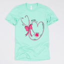 Small (UNISEX) XOXO Stethoscope: Heather Mint Nurse Valentine’s Day Graphic Tees – Cute Group Nurse Tshirts, Medical Staff Shirts, Sweetheart Hospital Unit Tees, Labor and Delivery Valentines