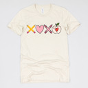 Small (UNISEX) XOXO: Natural Valentine’s Day Teacher Graphic Tees – Cute Classroom Tshirts, Teacher Team Shirts, Hearts and Love Designs, School Valentine Celebration