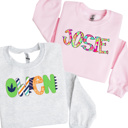  Alphabet Soup Personalized Sweatshirt | Sizes 2T-12 | 48 Alpha Options