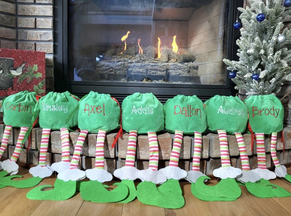 Elf Feet Personalized Gift Bag