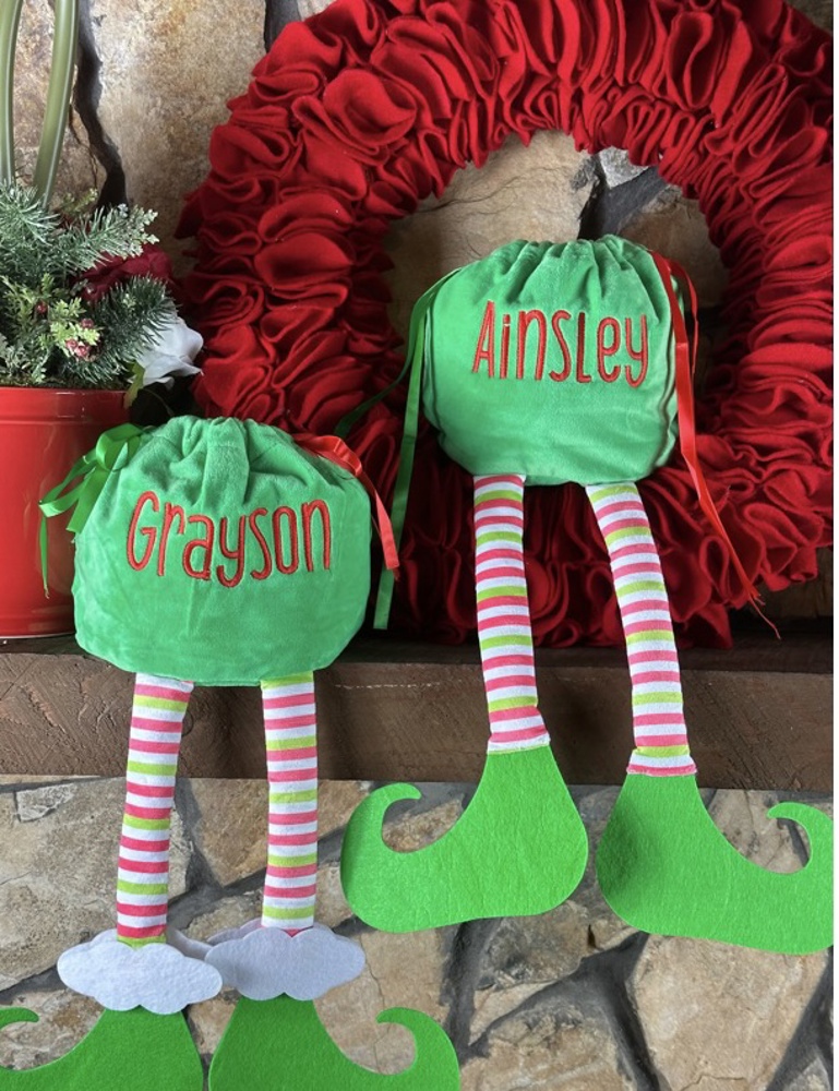 Elf Feet Personalized Gift Bag