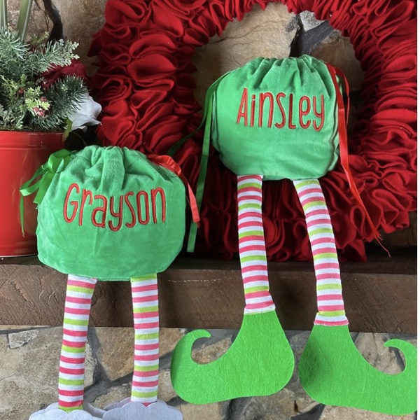 Elf Feet Personalized Gift Bag