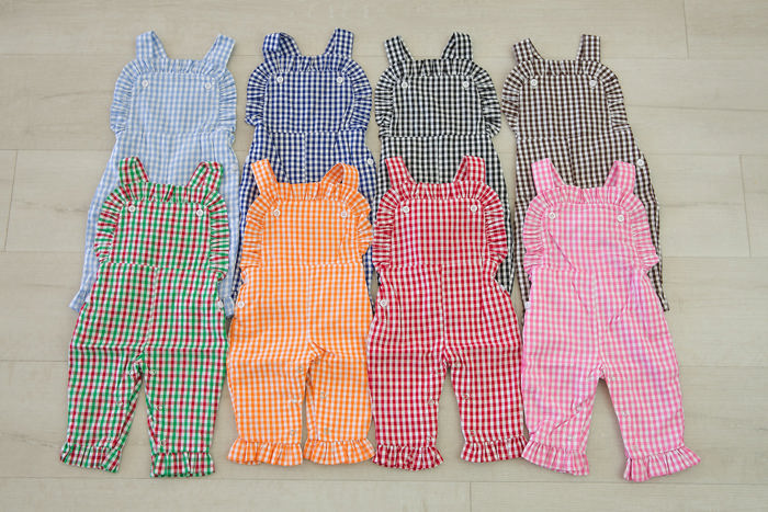 Gingham Ruffled Longall Personalized | 8 Colors