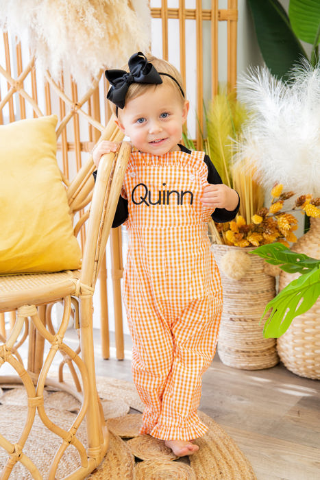 Gingham Ruffled Longall Personalized | 8 Colors