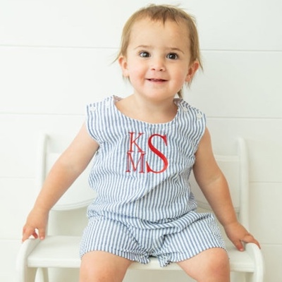 Seersucker JonJon | Monogrammed | 8 Colors | Sizes 3M-3T