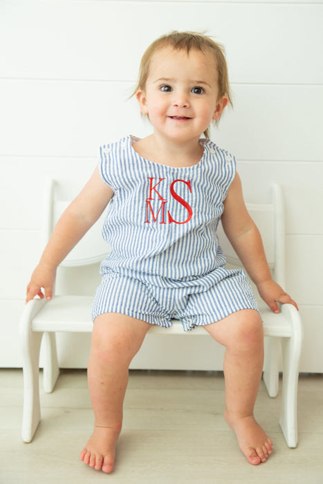 Seersucker JonJon | Monogrammed | 8 Colors | Sizes 3M-3T